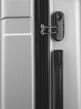 Чемодан на колесах L (48х30х75см) геометрия серебро ABS 000000000001226513