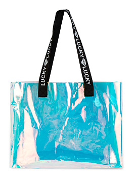 Сумка шоппер 40х10х30см прозрачная перламутр TPU/полиэстер 000000000001227604