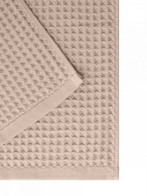 Полотенце вафельное 50x90см DE'NASTIA для бани/сауны 300гр бежевый хлопок 000000000001228562