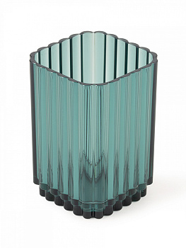 Стакан для зубных щеток 7,3x7,3x10,5см DE'NASTIA WAVE зеленый акрил 000000000001228371