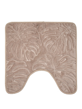 Коврик для туалета 50х50см DE'NASTIA Collection ТРОПИКИ memory бежевый полиэстер 000000000001187522