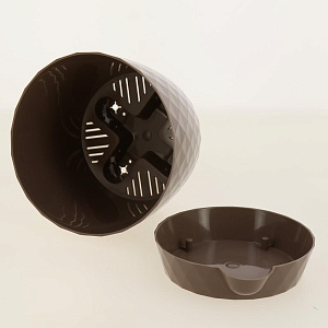 Горшок для растений Румба 1л мокко с пристежным поддоном прикорневой полив 000000000001196337