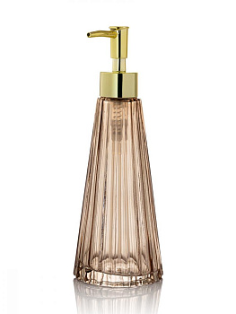 Диспенсер для жидкого мыла DE'NASTIA Граненое стекло коричневый/золотой стекло 000000000001218919