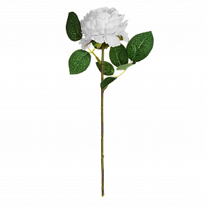 Цветок искусственный Чайная Роза 28см белая 000000000001218401