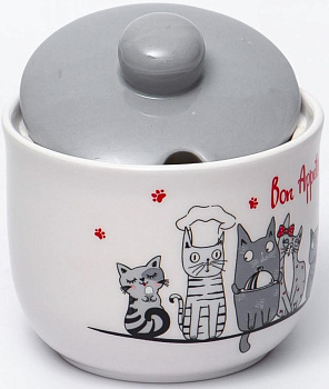 Сахарница с ложкой ELRINGTON КОТЫ-ПОВАРЯТА подарочная упаковка керамика 000000000001211194