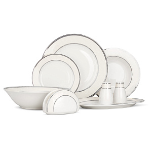 Блюдо сервировочное 27см ANGELICA круглое с серебром фарфор 000000000001219767