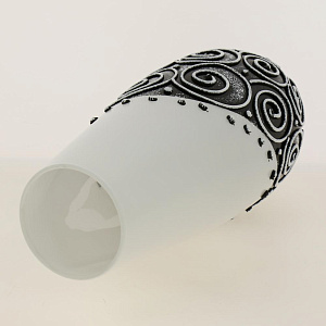 Ваза стеклянная "Капля" высотой 26 см, ручной авторский рисунок с объемом. 2598/260/77-641.2 000000000001191031