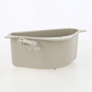 Органайзер кухонный/органайзер на раковину 25,5х14х10см DE'NASTIA угловой с присоской бежевый пластик 000000000001212527