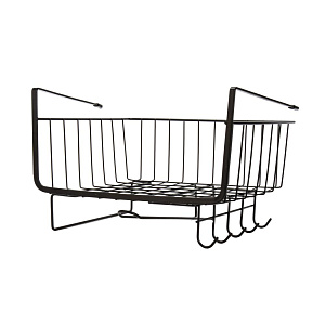 Корзина подвесная с крючками 29х24,5х18,5см черный металл 000000000001224391