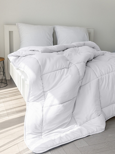 Одеяло 1,5-спальное 140x205см DE'NASTIA облегченное с бамбуковым волокном белый полиэстер 000000000001219097
