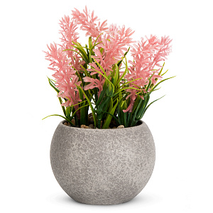 Цветок искусственный растение Лаванда 14см розовая в горшке 000000000001218478