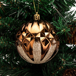 Декоративное украшение Набор шаров 4шт 8см Рельеф серия Бронзовая пластик 000000000001224105