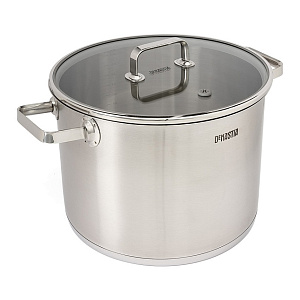 Кастрюля 11,5л DE'NASTIA с крышкой стальная фурнитура серый нержавеющая сталь 000000000001221911