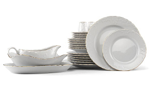 Набор столовой посуды 24 предмета CMIELOW Рококо Золотая отводка фарфор 000000000001216743