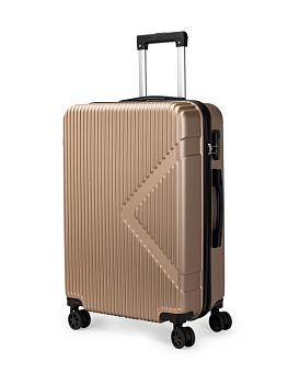 Чемодан на колесах L (48х30х75см) геометрия золото ABS 000000000001226516