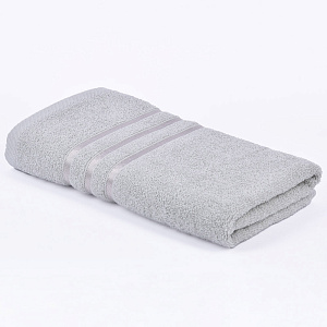 Полотенце махровое 50х90см СОФТИ бордюр 3 полоски серый хлопок 100% 000000000001212207