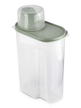 Контейнер 2,5л для сыпучих продуктов/для кормов с дозатором серый полипропилен 000000000001227839