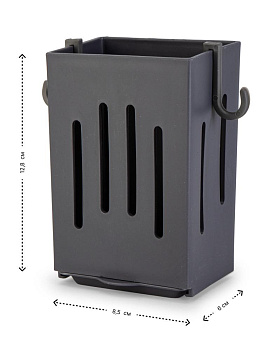 Подставка для столовых приборов 8,5х6х12,8см серый пластик 000000000001228328