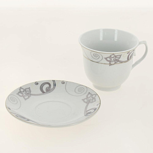 Набор чайный фарфор 12шт (6 чашек 220мл + 6 блюдец) подарочная упаковка Аврора Алия Guterwahl 113-19006 000000000001200590