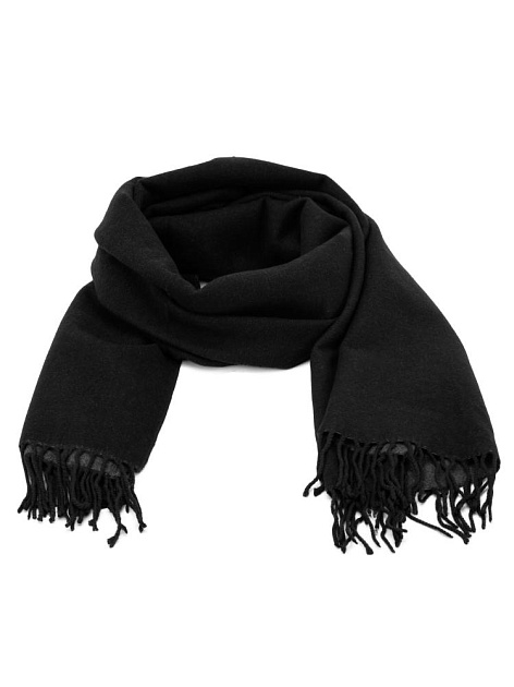 Палантин 70х180см однотон двусторонний черный полиэстер 000000000001229226