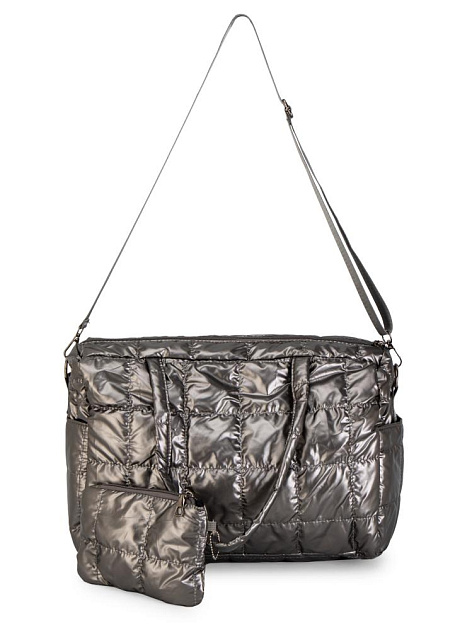 Сумка женская 2в1 35х24х15см стеганная графит полиэстер 000000000001229458