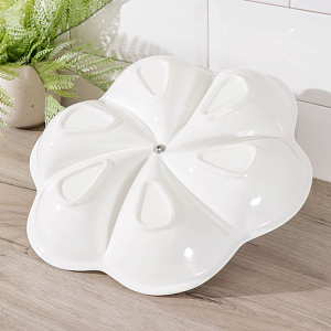 Менажница 6 ячеек 29х29х11см Эстет Цветок белый керамика 000000000001210821