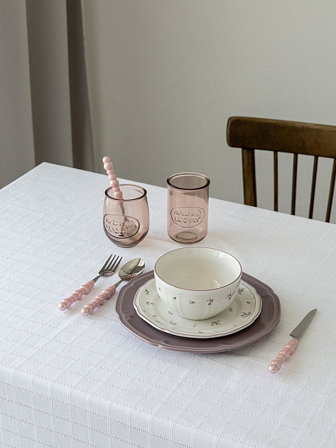 Скатерть 150x230см DE'NASTIA Мережка белый хлопок/полиэстер 000000000001226225