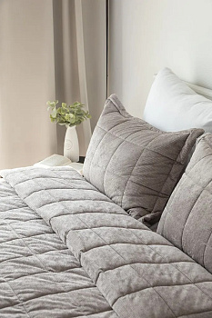 Наволочки декоративные 50x70см 2шт DE'NASTIA серый вельвет полиэстер 000000000001218856