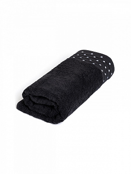 Полотенце махровое LUCKY Бордюр горошек 500gsm 70x140 100% хлопок, графит D100410 000000000001227649