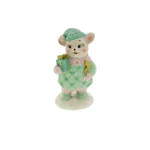 Новогодняя фигурка Стёганная Мышка из полирезины / 8,5x4,5x4см арт.80323 000000000001191428