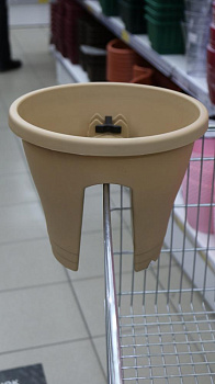 Кашпо на перила D30см H24см 6,5л Бежевый пластик 000000000001194506