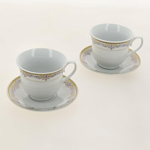 Набор чайный 4 предмета (чашка 220мл-2шт/блюдце-2шт) GUTERWAHL АВРОРА Минкар подарочная упаковка фарфор 000000000001205648