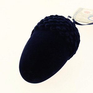 Новогоднее подвесное украшение Жёлуди синий бархат из полистирола 2шт 10x5x5см 81893 000000000001201819