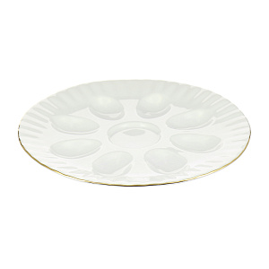 Блюдо для яиц Золотая отводка Porcelaine Czech Gold Hands, 21 см 000000000001136227