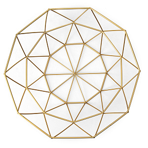 Ваза для фруктов 26х8см золотой железо 000000000001217898