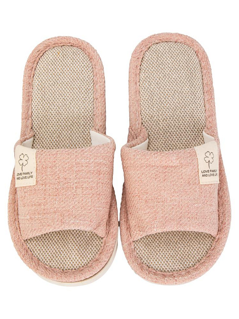 Тапочки домашние 38-39 женские открытые текстильные розовый полиэстер/ПВХ 000000000001228888