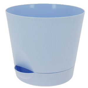 Горшок для цветов 2л FORA с поддоном голубой пластик 000000000001187367