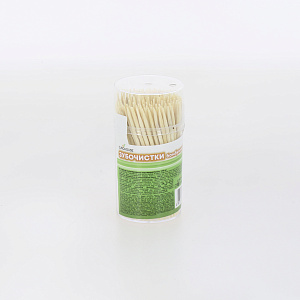 Зубочистки 150шт ЕВРОХАУС пластиковая банка бамбук 000000000001216836