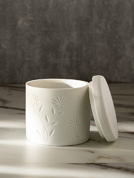 Органайзер универсальный (для косметики, ванных аксессуаров) DE'NASTIA Гравировка цветы белый полирезина 000000000001218906