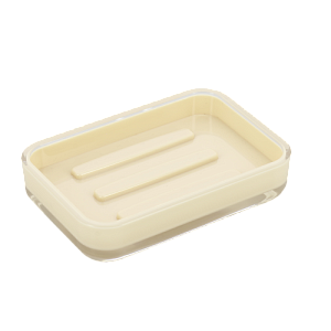 Мыльница DE'NASTIA прямоугольная закругленный угол персик пластик 000000000001207108