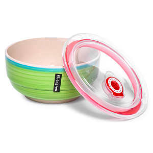 Салатник 15см/800мл ELRINGTON АЭРОГРАФ Весенная капель с крышкой керамика 000000000001211168