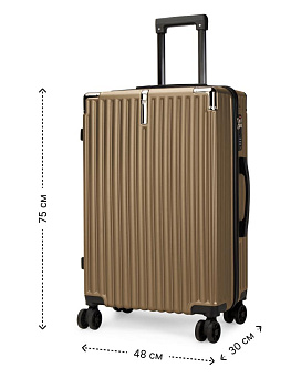 Чемодан на колесах L (48х30х75см) грани золото PC 000000000001226578