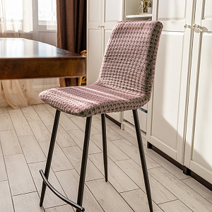 Чехол на стул 40x40x45см LUCKY Гусиные лапки розовый полиэстер 000000000001216955