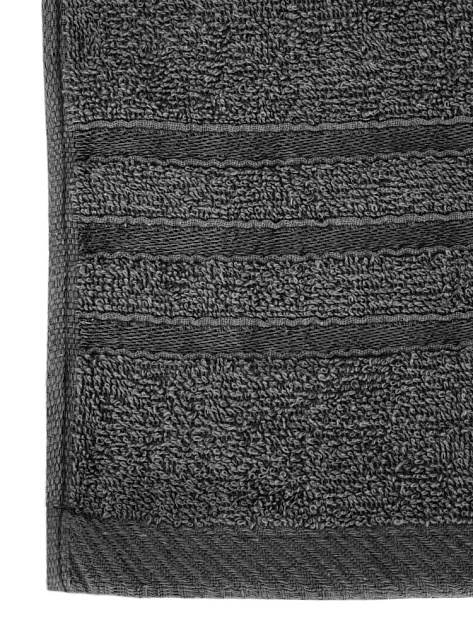 Полотенце махровое 50х90см СОФТИ бордюр 3 полоски темно-серый хлопок 100% 000000000001215917