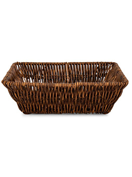 Корзина плетеная универсальная 23х23х7,5см квадратная коричневый полипропилен/жезезо 000000000001227673