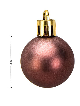 Декоративное украшение Набор шаров 12шт 3см серия Бронзовая микс пластик 000000000001224106