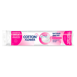 Ватные диски 120+20шт COTTON FLOWER хлопок 000000000001216723