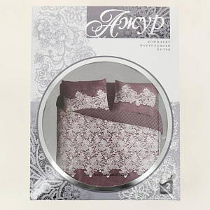 Комплект постельного белья 2,0сп Павлина Ажур лиловый бязь 125гр/м2 100% хлопок 000000000001203581