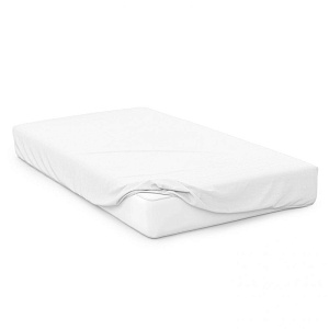 Простыня трикотажная на резинке 90х200х20см СОФТИ белая хлопок 100% 000000000001210864