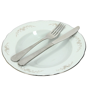 Тарелка суповая 23см Серый Орнамент Люкс Хауз 000000000001003637